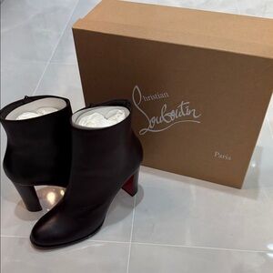 Christian Louboutin Black Leather Ankle Boots